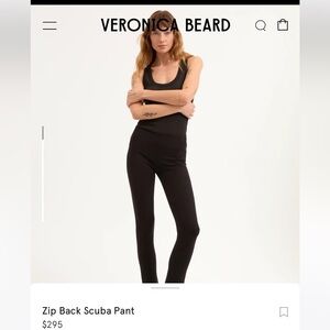 Veronica Beard black back zip scuba pant size 4